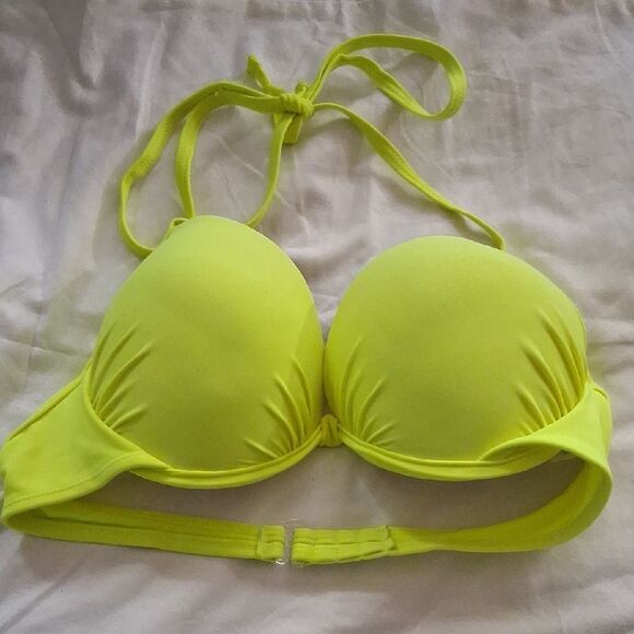 Joe Boxer Neon Yellow Bikini Top Large - Picture 1 of 6